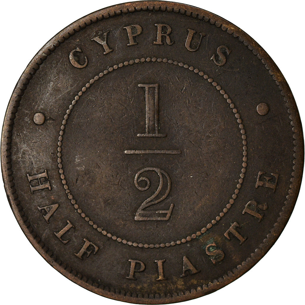 Coin, Cyprus, Victoria, 1/2 Piastre, 1887, VF(30-35), Bronze, KM:2