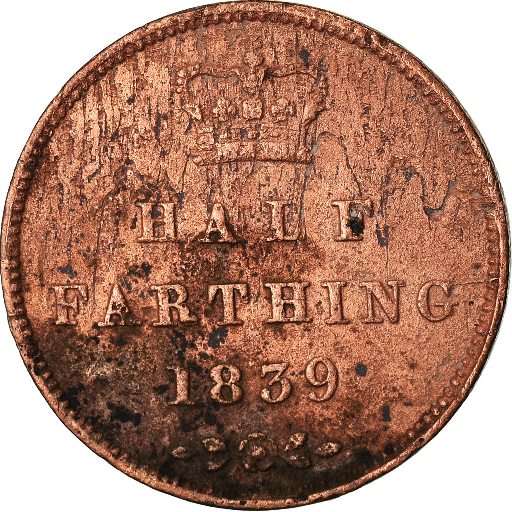 Coin, Great Britain, Victoria, 1/2 Farthing, 1839, VF(20-25), Copper, KM:738