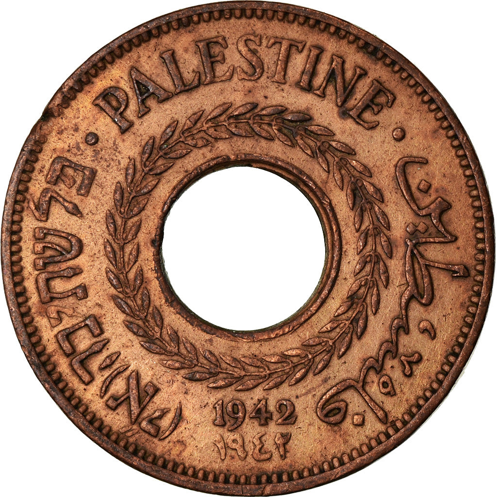 Coin, Palestine, 5 Mils, 1942, AU(50-53), Bronze, KM:3a