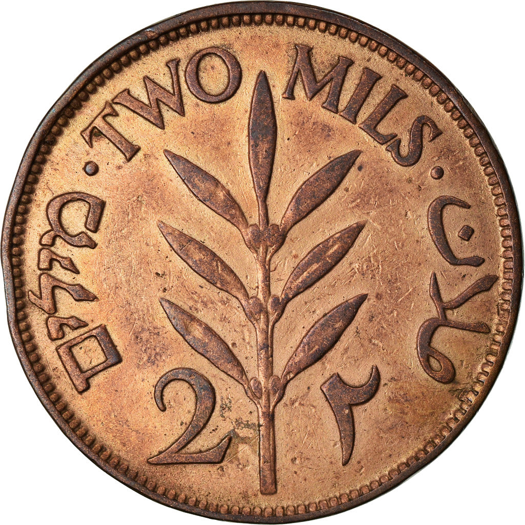 Munten, Palestina, 2 Mils, 1927, ZF, Bronze, KM:2