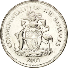 BAHAMAS, 25 Cents, 2005, KM #63.2, MS(63), Copper-Nickel, 24.26, 5.61