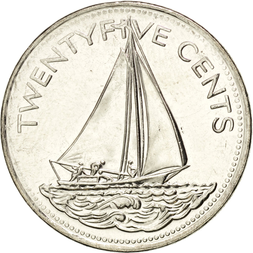 BAHAMAS, 25 Cents, 2005, KM #63.2, MS(63), Copper-Nickel, 24.26, 5.61