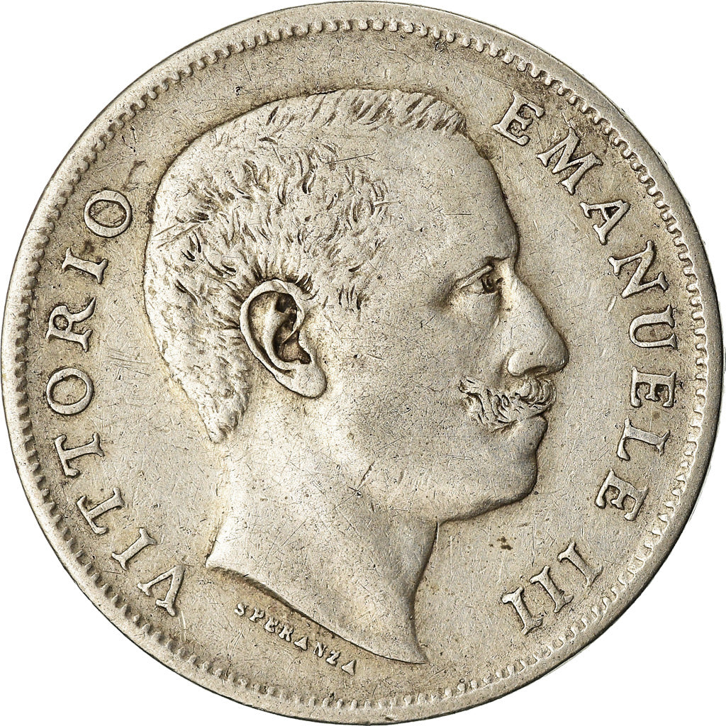 Coin, Italy, Vittorio Emanuele III, Lira, 1906, Rome, EF(40-45), Silver, KM:32