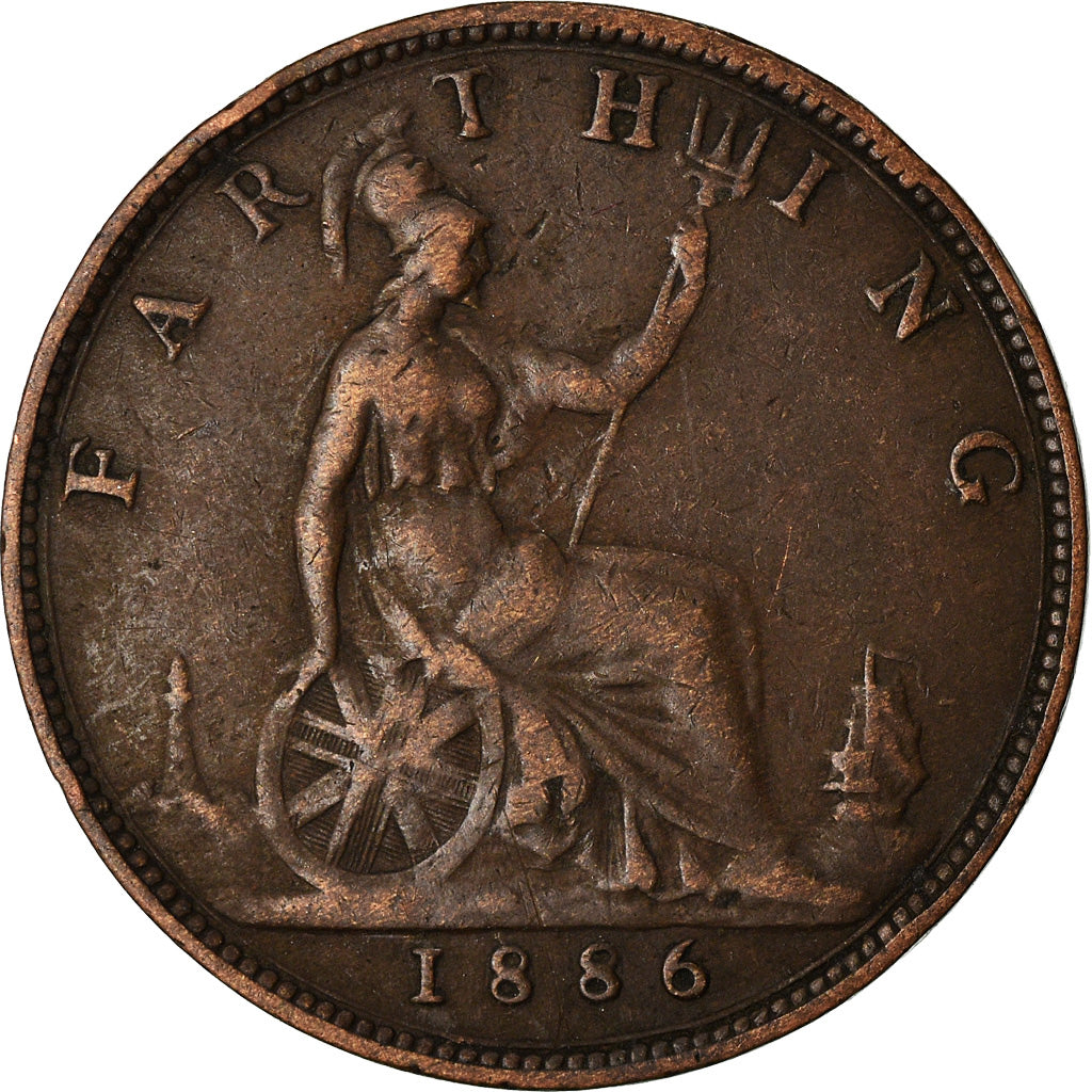 Coin, Great Britain, Victoria, Farthing, 1886, EF(40-45), Bronze, KM:753
