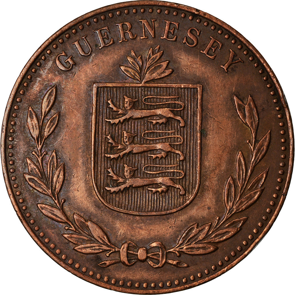 Münze, Guernsey, 8 Doubles, 1914, Heaton, Birmingham, SS+, Bronze, KM:14
