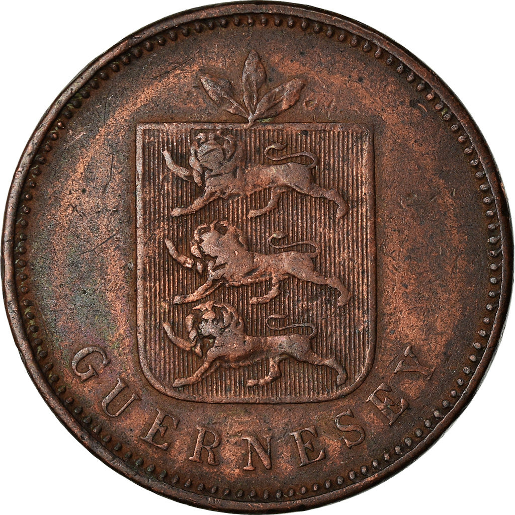 Coin, Guernsey, 4 Doubles, 1830, Heaton, VF(30-35), Copper, KM:2