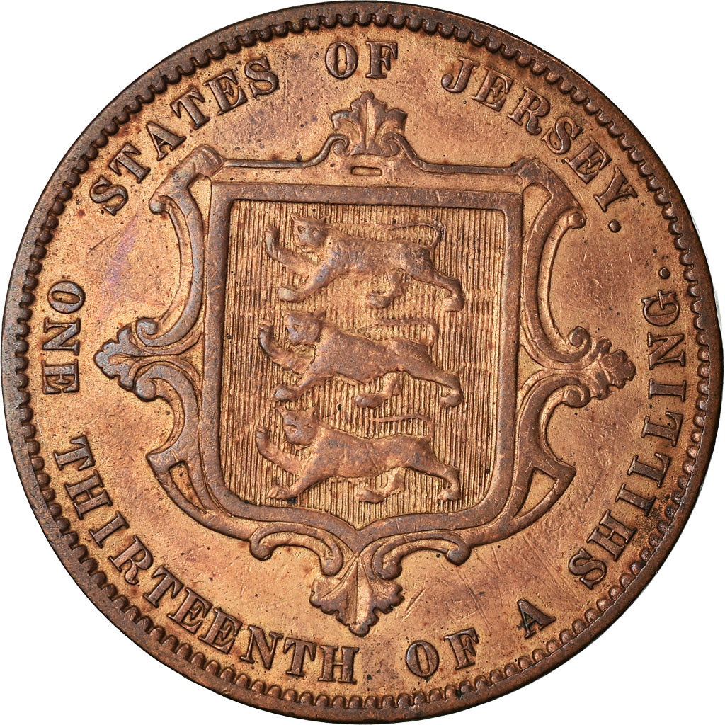 Coin, Jersey, Victoria, 1/13 Shilling, 1870, VF(30-35), Bronze, KM:5