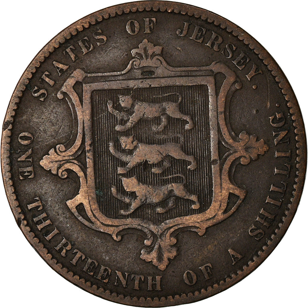 Monnaie, Jersey, Victoria, 1/13 Shilling, 1871, TB+, Bronze, KM:5
