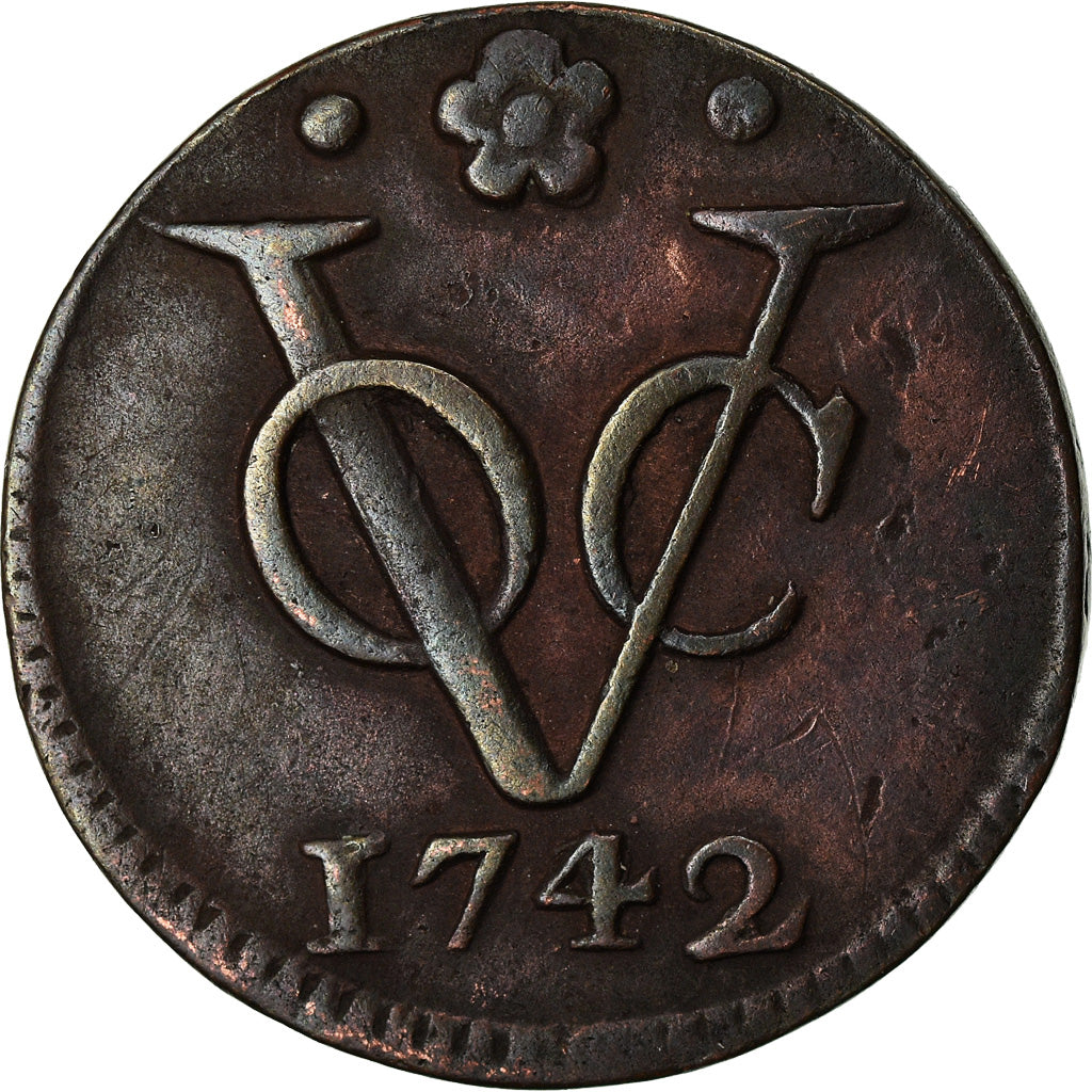 Coin, NETHERLANDS EAST INDIES, Duit, 1742, Dordrecht, EF(40-45), Copper, KM:70