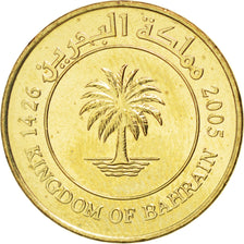 Coin, Bahrain, Hamed Bin Isa, 10 Fils, 2005, MS(63), Brass, KM:28