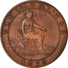 Moneta, Hiszpania, Provisional Government, 10 Centimos, 1870, Barcelona