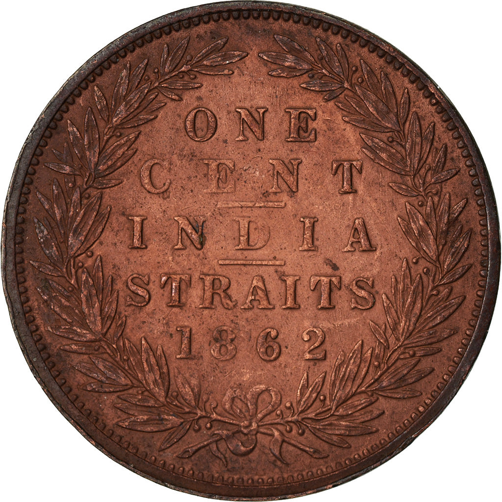 Moneda, Colonias del Estrecho, Victoria, Cent, 1862, MBC, Cobre, KM:6