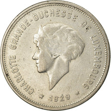 Coin, Luxembourg, Charlotte, 5 Francs, 1929, EF(40-45), Silver, KM:38