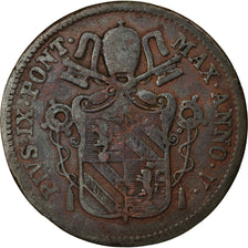 Moeda, ESTADOS ITALIANOS, PAPAL STATES, Pius IX, Baiocco, 1850, Roma, VF(20-25)