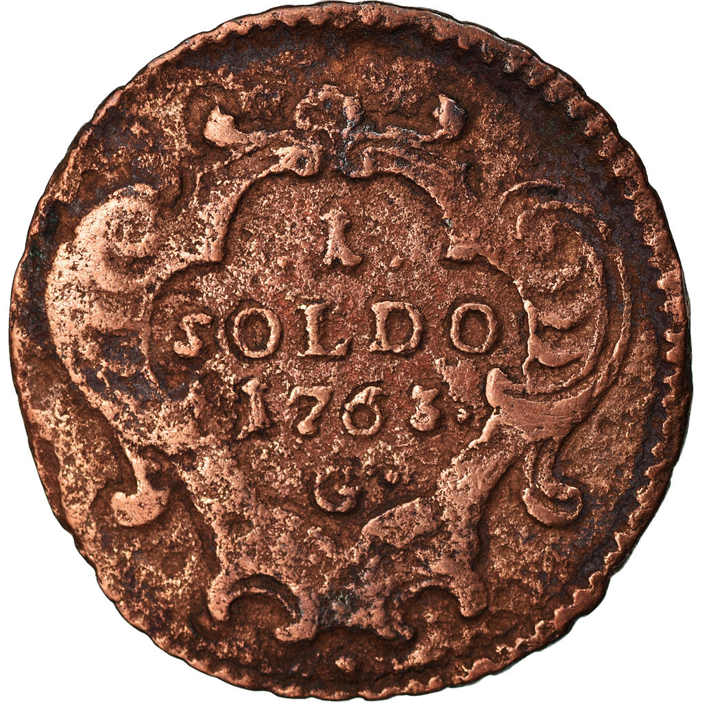 Moneta, STATI ITALIANI, GORIZIA, Maria Teresa, Soldo, 1763, Graz, MB, Rame