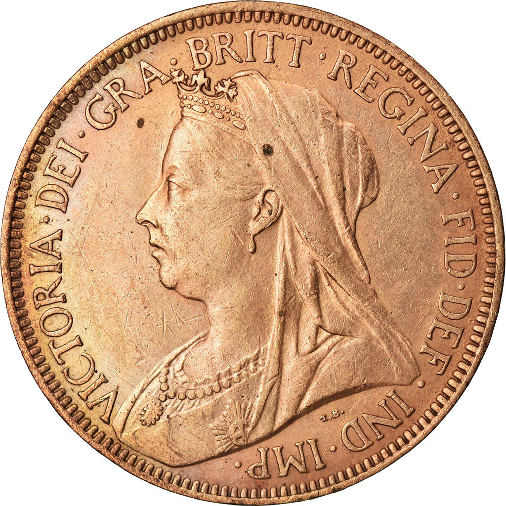 Coin, Great Britain, Victoria, 1/2 Penny, 1901, EF(40-45), Bronze, KM:789