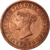 Coin, Ceylon, Victoria, 1/2 Cent, 1898, AU(50-53), Copper, KM:91