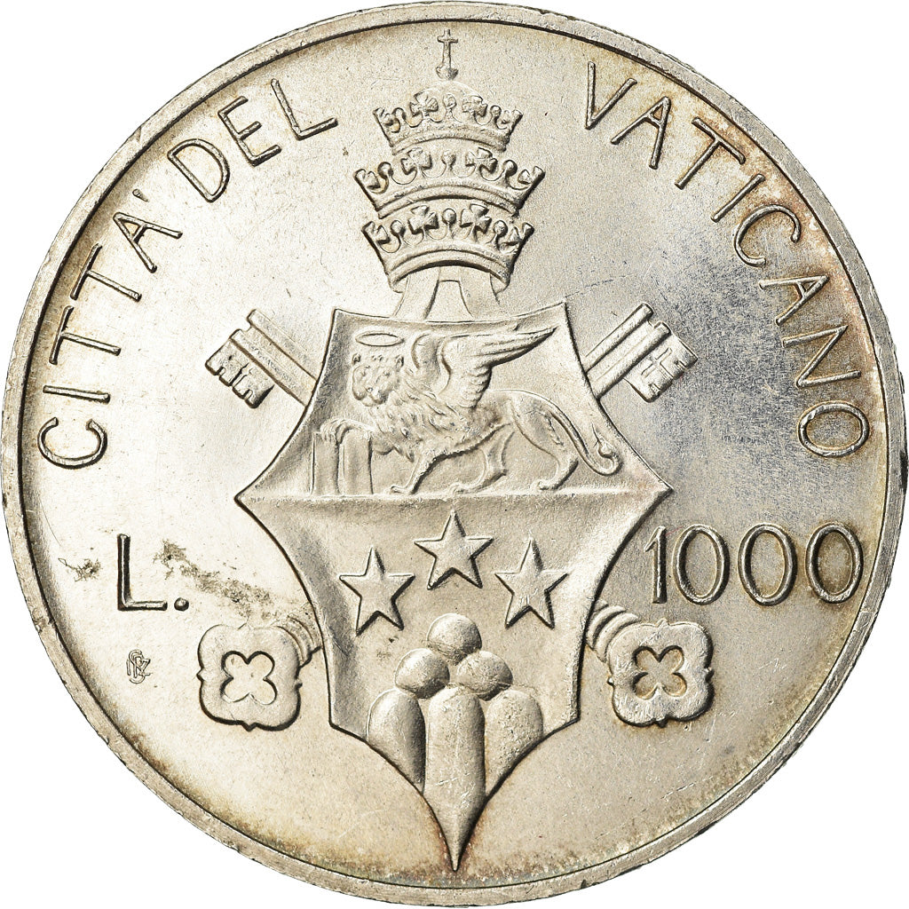 Coin, VATICAN CITY, John Paul I, 1000 Lire, 1978, Roma, AU(50-53), Silver