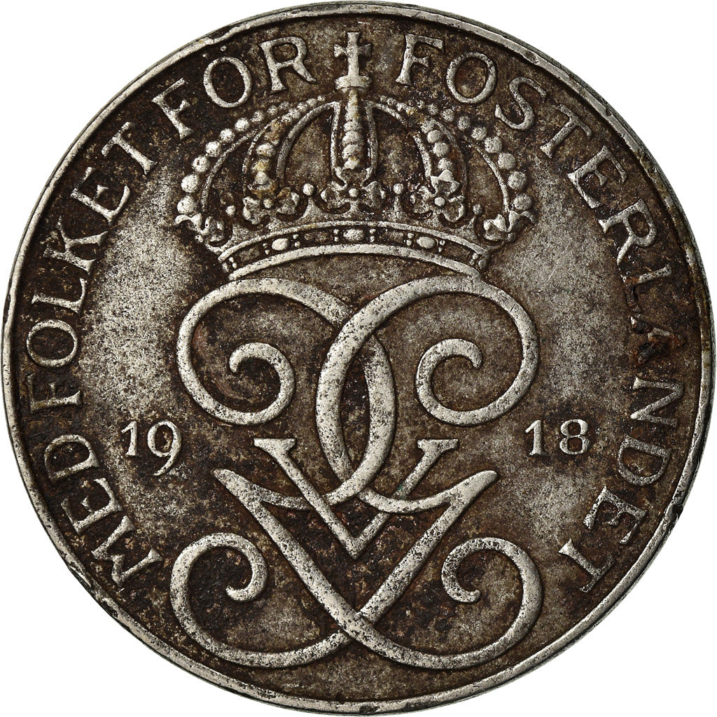 Coin, Sweden, Gustaf V, 5 Öre, 1918, VF(30-35), Iron, KM:791