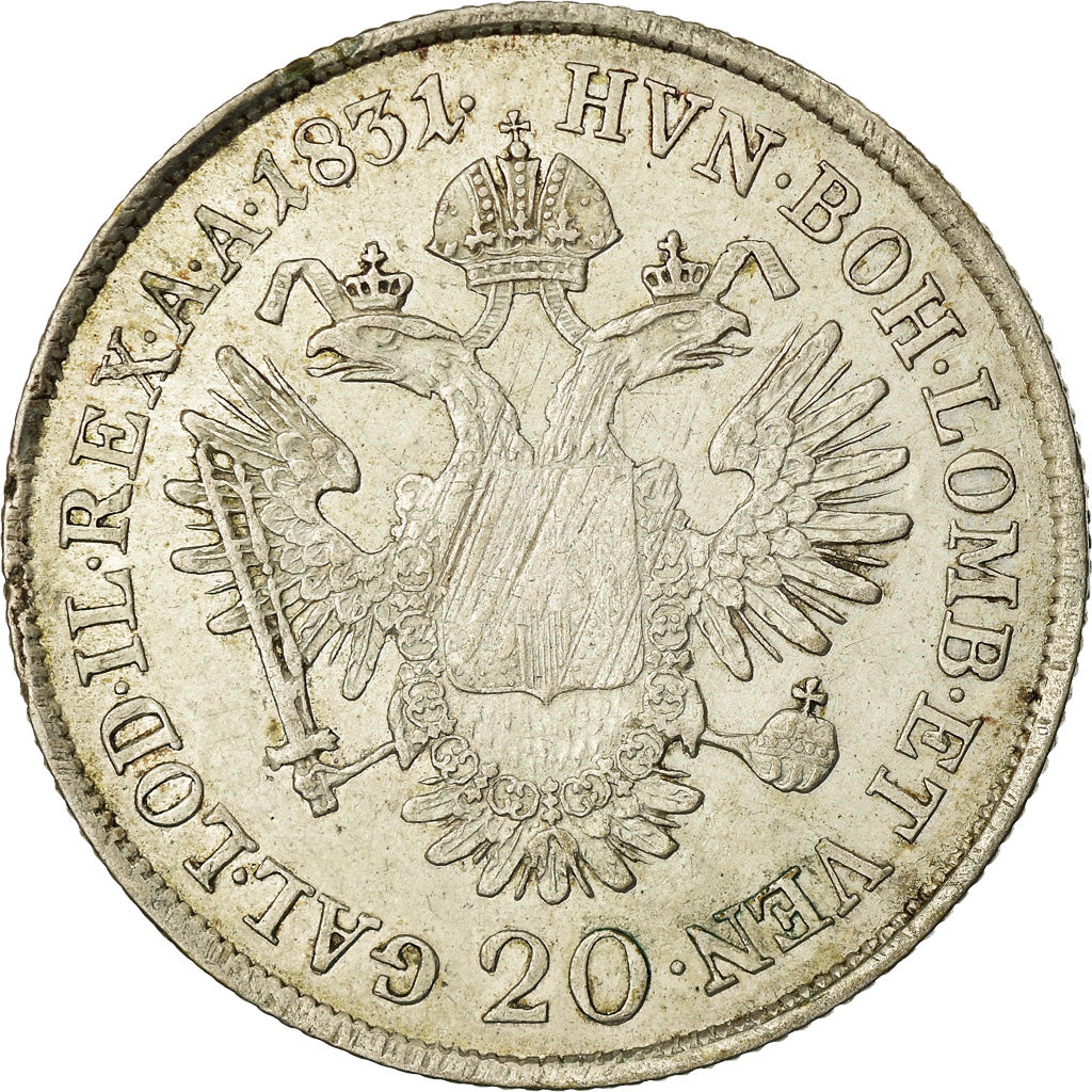 Coin, Austria, Franz II (I), 20 Kreuzer, 1831, Vienna, VF(30-35), Silver