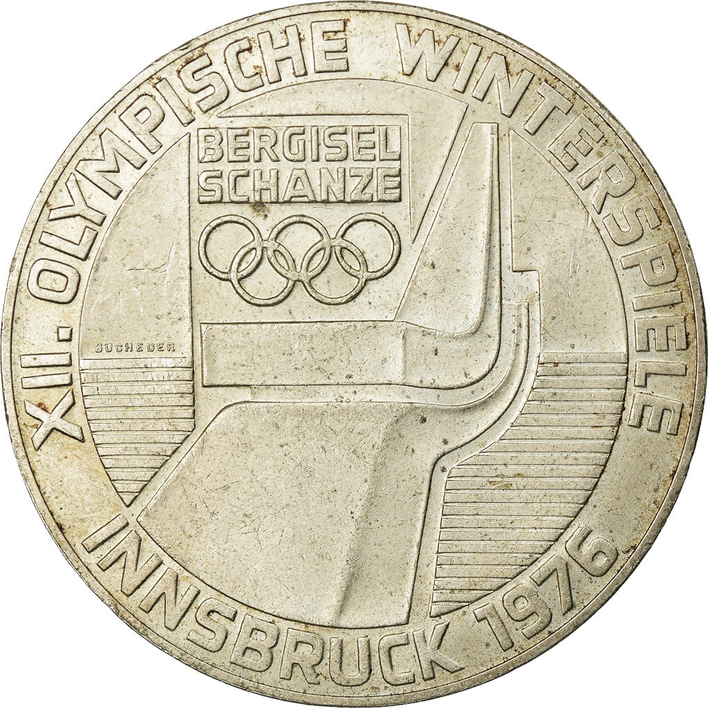Coin, Austria, Ski jump, Olympic, 100 Schilling, 1976, AU(55-58), Silver
