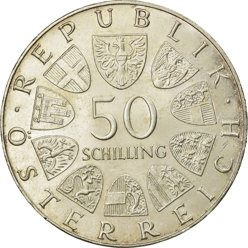 Coin, Austria, 50 Schilling, 1972, AU(55-58), Silver, KM:2913