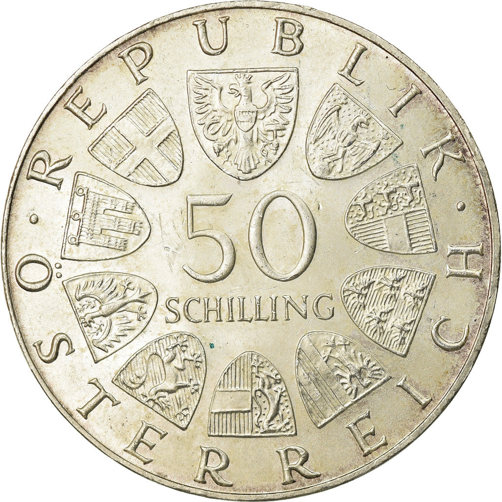 Coin, Austria, 50 Schilling, 1972, AU(50-53), Silver, KM:2914