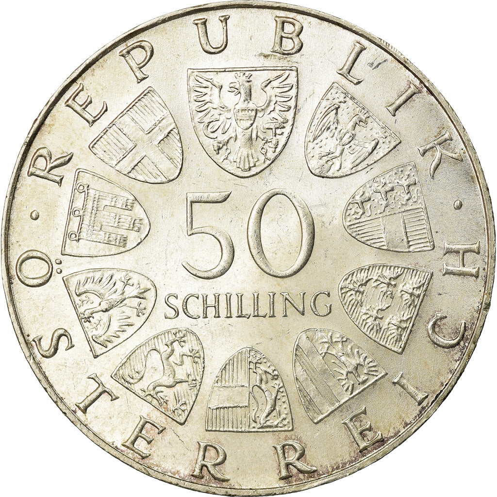 Coin, Austria, 50 Schilling, 1973, AU(55-58), Silver, KM:2916