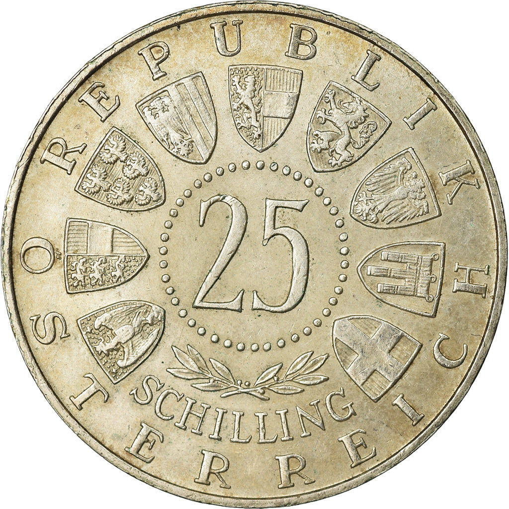 Coin, Austria, 25 Schilling, 1956, AU(50-53), Silver, KM:2881