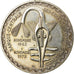 Coin, West African States, 500 Francs, 1972, Paris, MS(60-62), Silver, KM:7