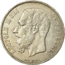Coin, Belgium, Leopold II, 5 Francs, 5 Frank, 1873, EF(40-45), Silver, KM:24