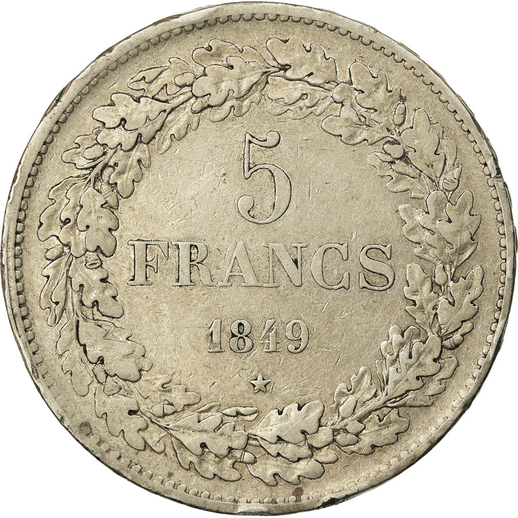 Coin, Belgium, Leopold I, 5 Francs, 5 Frank, 1849, EF(40-45), Silver, KM:3.2