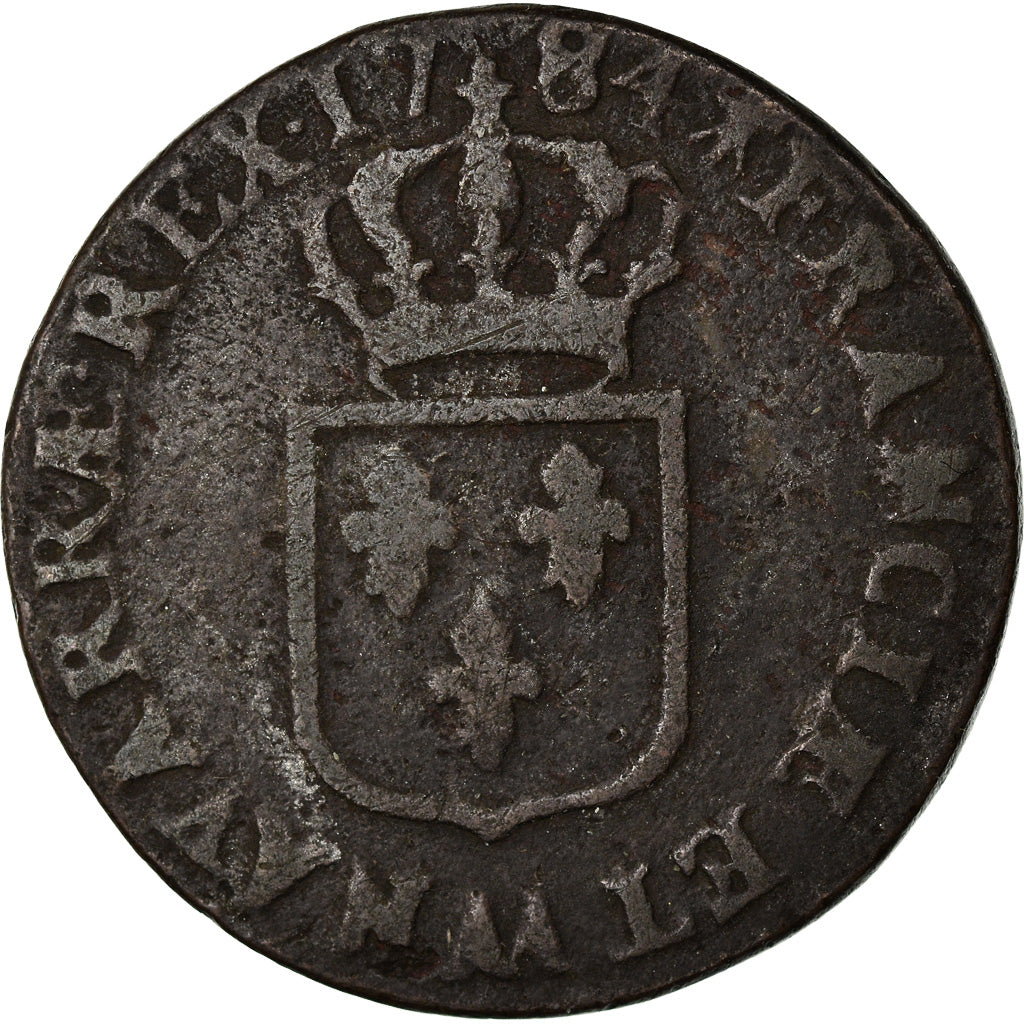 Munten, Frankrijk, Louis XVI, Sol ou sou, Sol, 1784, Metz, FR, Koper, KM:578.2