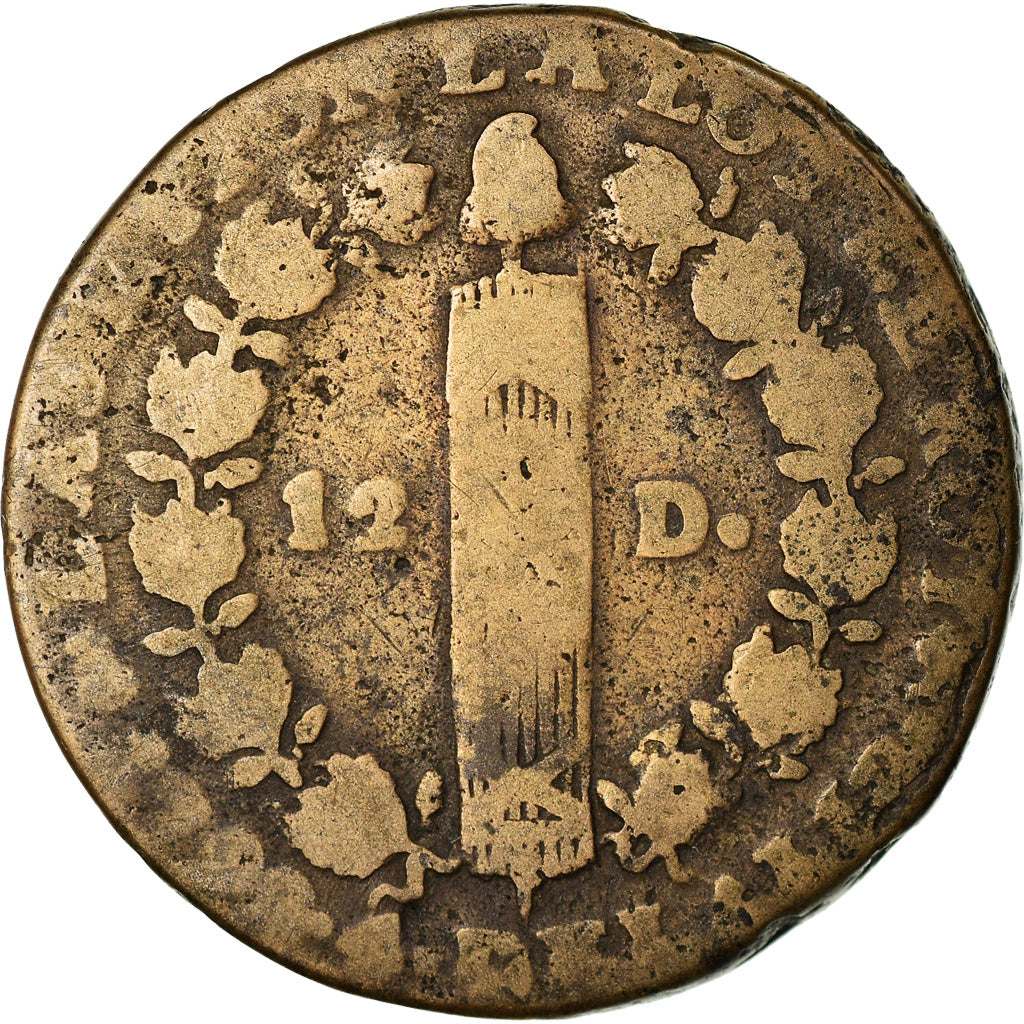 Münze, Frankreich, Louis XVI, 12 Deniers, 1792, Nantes, SGE+, Bronze