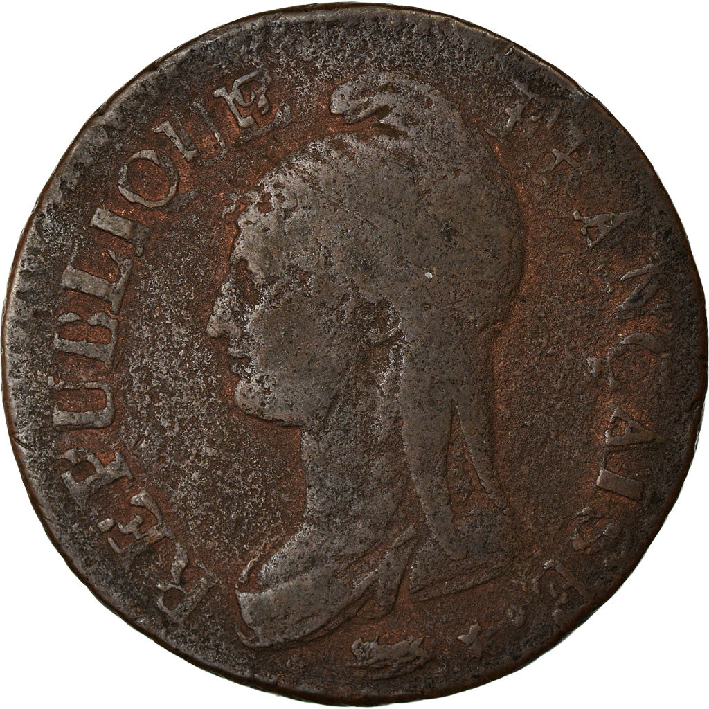 Coin, France, Dupré, 5 Centimes, AN 7/5, Paris, VF(20-25), Bronze, KM:640.1