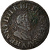 Coin, France, Henri IV, Double Tournois, 1607, Paris, VF(30-35), Copper