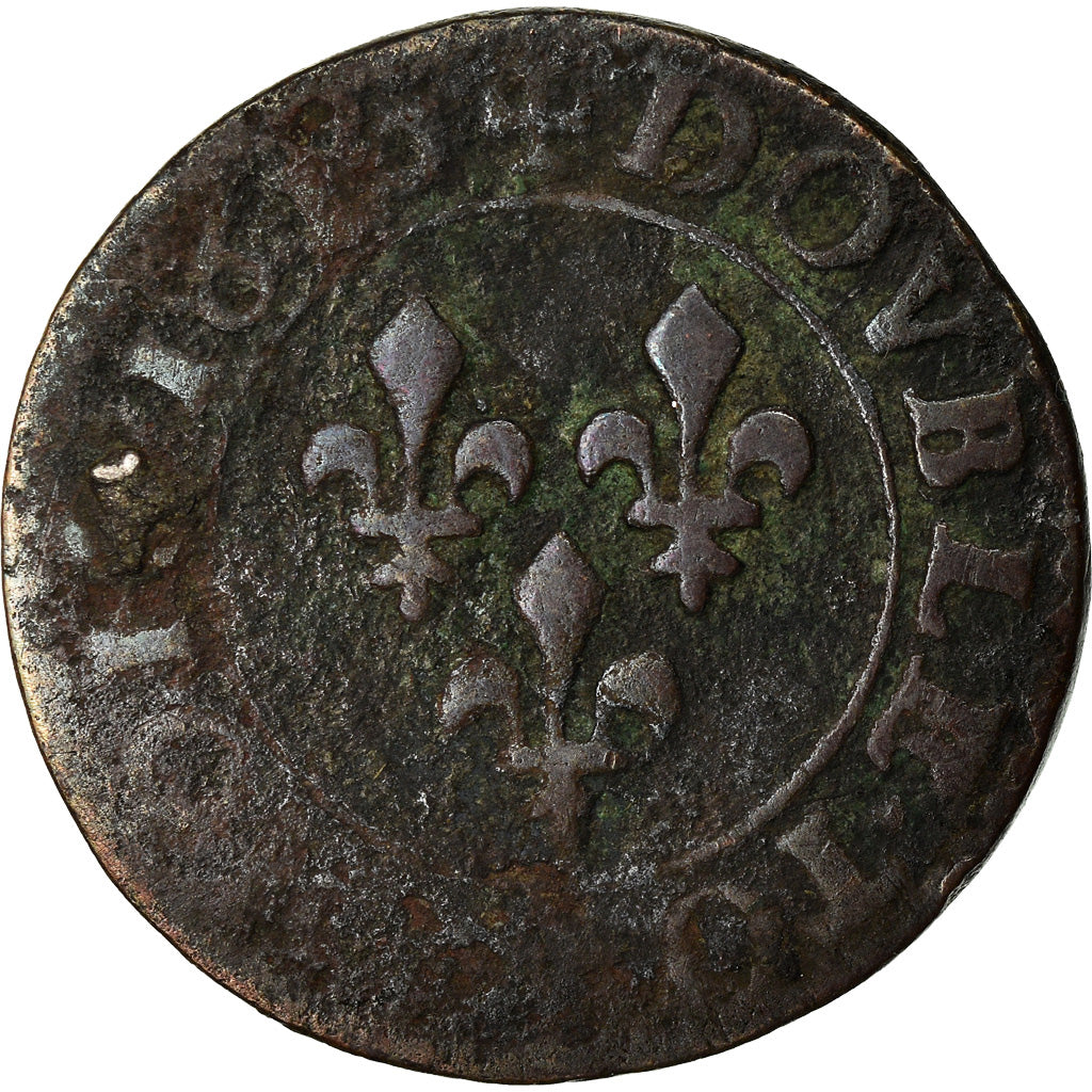 Munten, Frankrijk, Henri IV, Double Tournois, 1610, Nantes, ZG+, Koper, CGKL:216