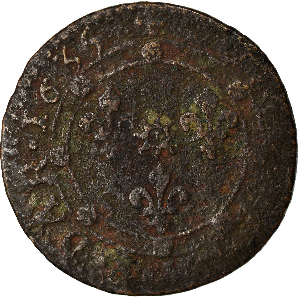 Moneda, Francia, Charles de Gonzague, Double Tournois, 1635, Charleville, BC+
