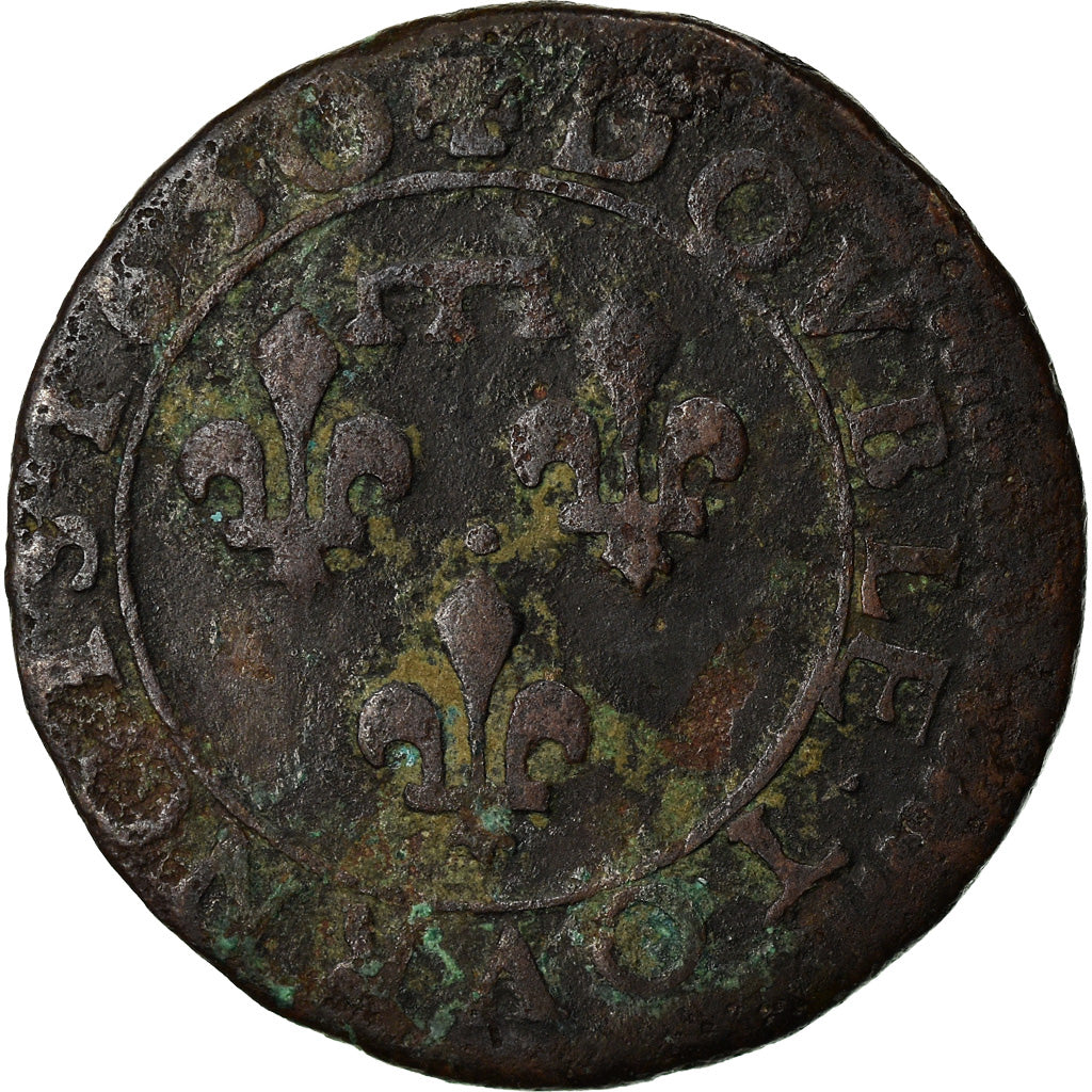 Coin, France, DOMBES, Gaston d'Orléans, Double Tournois, 1630, Trévoux
