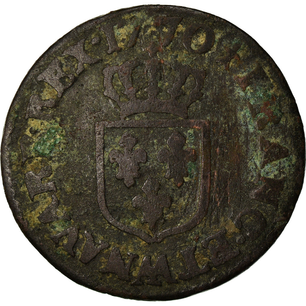 Munten, Frankrijk, Louis XV, Liard à la vieille tête, Liard, 1770, Metz, ZG+