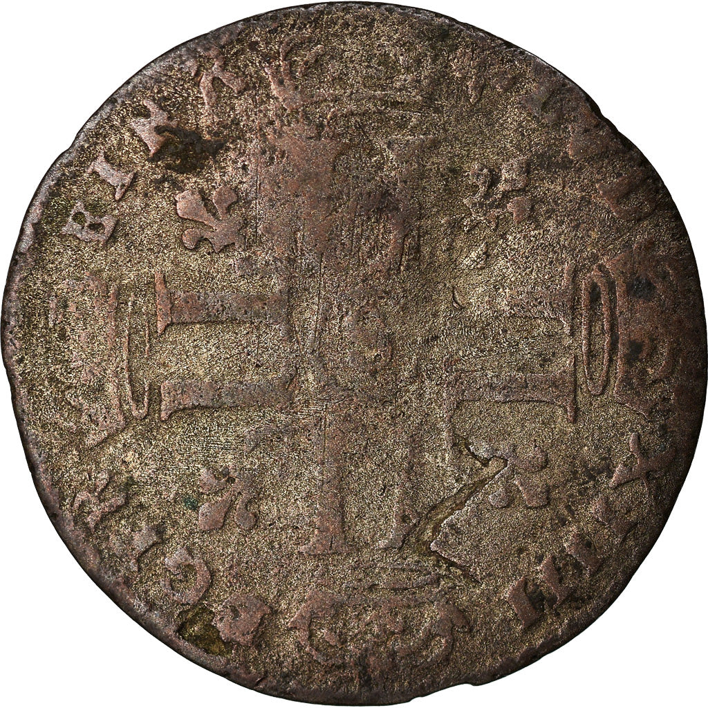 Coin, France, Louis XIV, Sol de 15 deniers ou quinzain, 15 Deniers, 1693, Reims