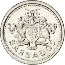 Coin, Barbados, 10 Cents, 2008, MS(63), Nickel plated steel, KM:12a