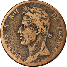 Coin, FRENCH COLONIES, Charles X, 5 Centimes, 1825, Paris, VF(20-25), Bronze