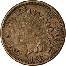 Coin, United States, Indian Head Cent, Cent, 1863, U.S. Mint, Philadelphia