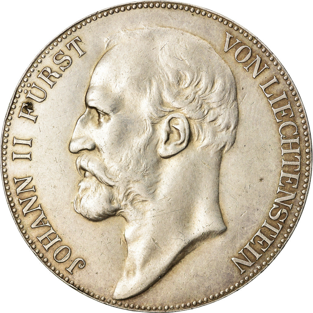Moneda, Liechtenstein, Prince John II, 5 Kronen, 1904, Bern, MBC+, Plata, KM:4