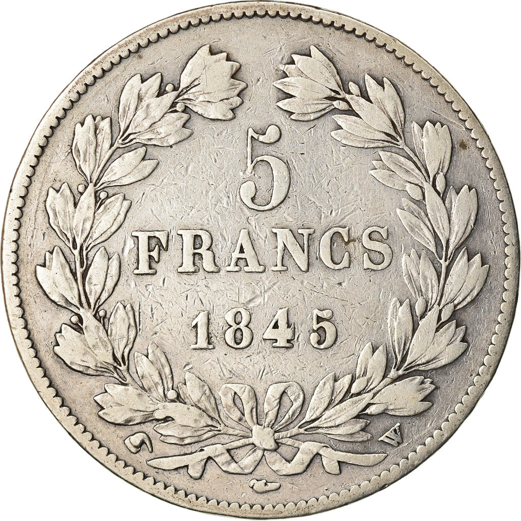 Coin, France, Louis-Philippe, 5 Francs, 1845, Lille, VF(30-35), Silver