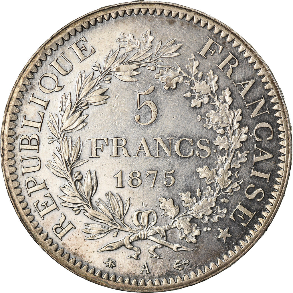 Coin, France, Hercule, 5 Francs, 1875, Paris, AU(50-53), Silver, KM:820.1