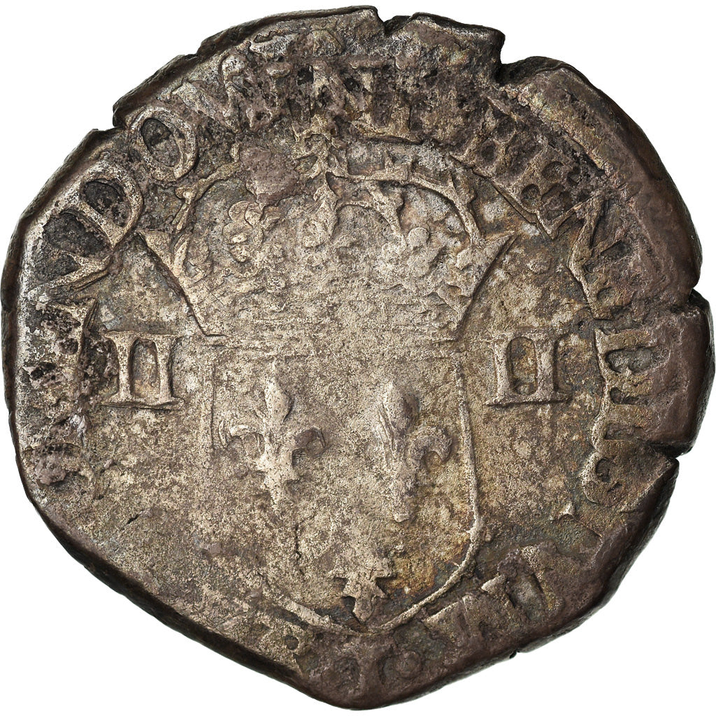 Coin, France, Henri III, 1/4 Ecu, 1582, Nantes, VF(20-25), Silver, Sombart:4662