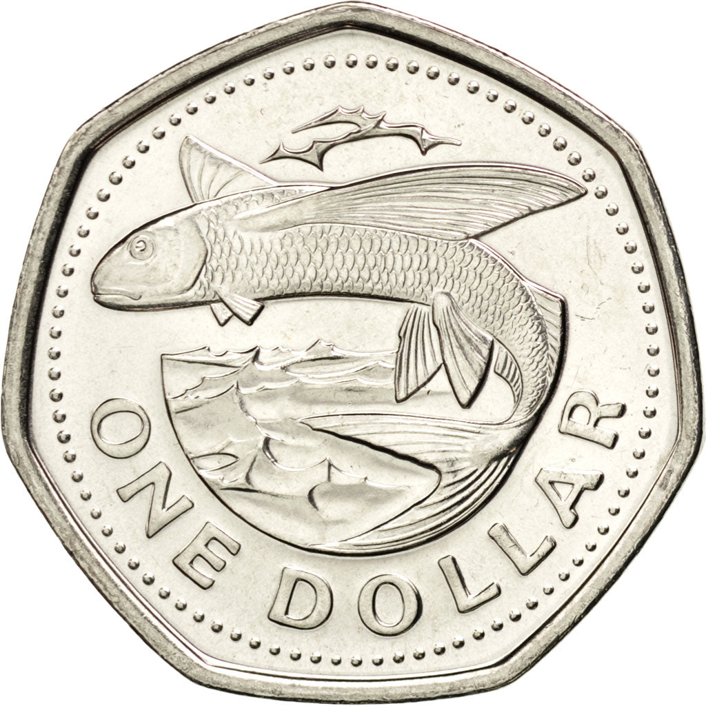 BARBADOS, Dollar, 2008, KM #14.2a, MS(63), Nickel Plated Steel, 25.85, 5.54