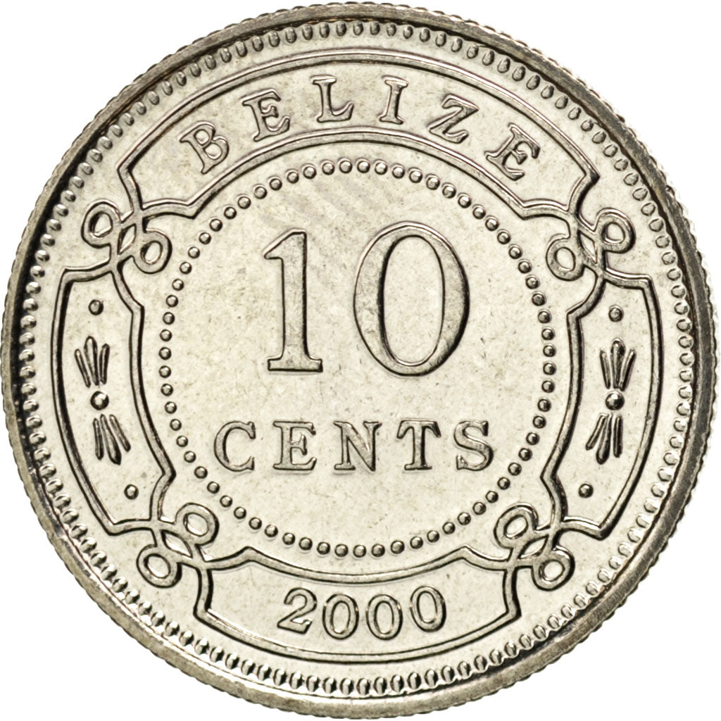 BELIZE, 10 Cents, 2000, KM #35, MS(63), Copper-Nickel, 16.95, 2.37